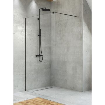 KABINA PRYSZNICOWA 90X200 WALK-IN NEW TRENDY VELIO BLACK WALK-IN