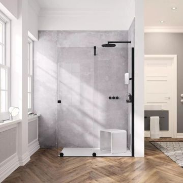 KABINA WALK-IN HUPPE  XTENSA PURE 120 CZARNA+ SZKŁO BRĄZOWE XT0103,123,378,881