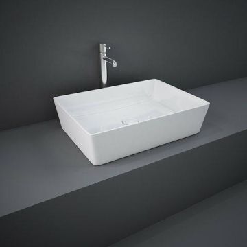 Umywalka nablatowa RAK Feeling Slim 50x36 biała z połyskiem