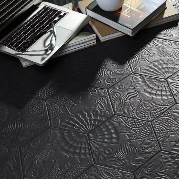 Płytki gres 22x25 Codicer Hex Gaudi Black