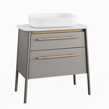 SZAFKA POD UMYWALKĘ 78CM 2 SZUFLADY SZARY KROFAM DUKLA