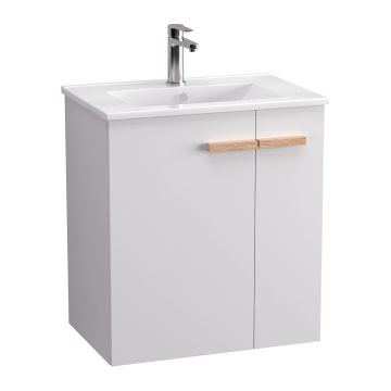 SZAFKA POD UMYWALKĘ Z CARGO 59CM BIAŁY POŁYSK KROFAM L-WOOD