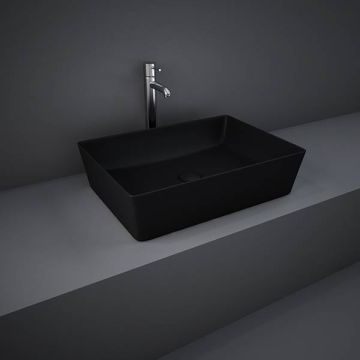 Umywalka nablatowa Rak Ceramics Slim Feeling prostokątna czarny mat