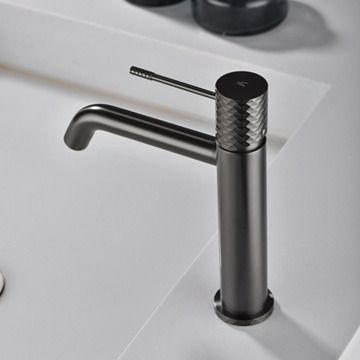 Bateria umywalkowa stojąca Multi Line Turia, gun metal PVD
