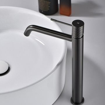 Bateria umywalkowa stojąca wysoka Multi Line Turia, gun metal PVD