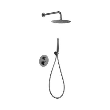 Zestaw prysznicowy podtynkowy termostatyczny Multi Line Turia, gun metal PVD