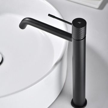 Bateria umywalkowa stojąca wysoka Multi Line Turia, czarny mat
