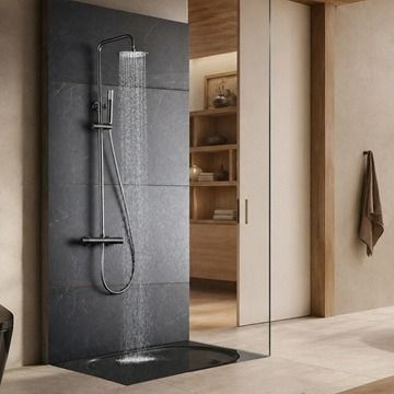 Kolumna prysznicowa termostatyczna Multi Line Esox, gun metal PVD