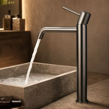 Bateria umywalkowa stojąca wysoka Multi Line Esox gun metal PVD