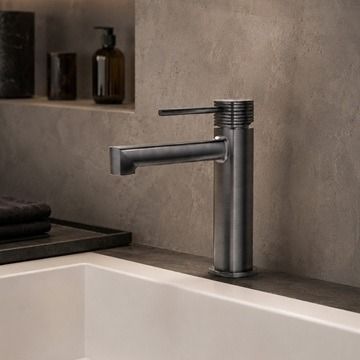 Bateria umywalkowa stojąca Multi Line Toska, gun metal PVD