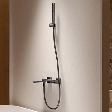 Bateria wannowa ścienna Multi Line Toska, gun metal PVD