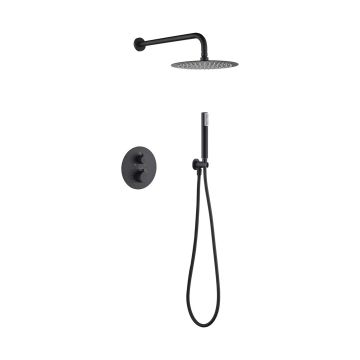 Zestaw prysznicowy podtynkowy termostatyczny Multi Line Esox, czarny mat