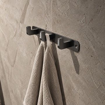 Wieszak na ręcznik potrójny Multi Line, gun metal