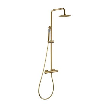 Kolumna prysznicowa termostatyczna Multi Line Esox, złoto szczotkowane PVD