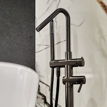 Bateria wannowa wolnostojąca Multi Line Esox, gun metal PVD