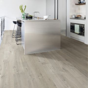 Panele podłogowe Quick Step Dąb spokojny szary IM3558 8 mm V-fuga