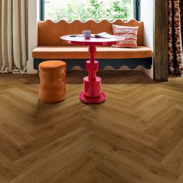 Panele winylowe Quick Step Dąb karmelowy botaniczny AVHBU40364 6 mm Jodełka