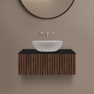 Szafka z blatem pod umywalkę 80 cm  orzech Ksuro 02